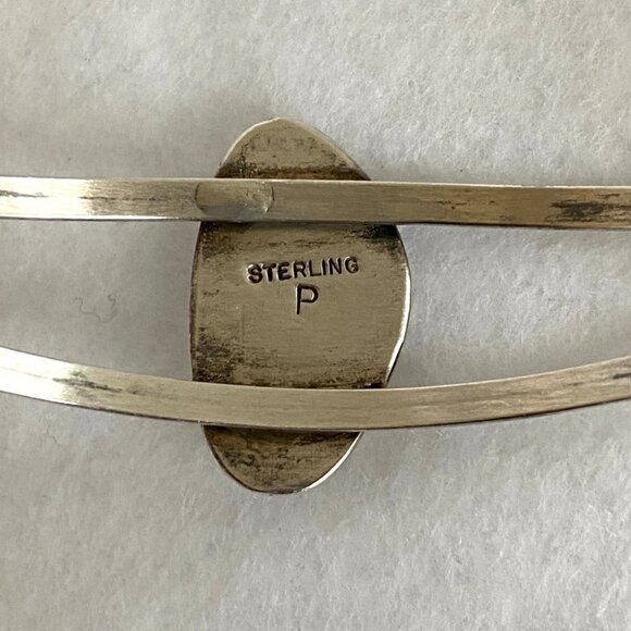 VTG Sterling Silver 925 Navajo Pink MOP Bear Paw Shadowbox Cuff Bracelet 6.5" - Picture 7 of 16